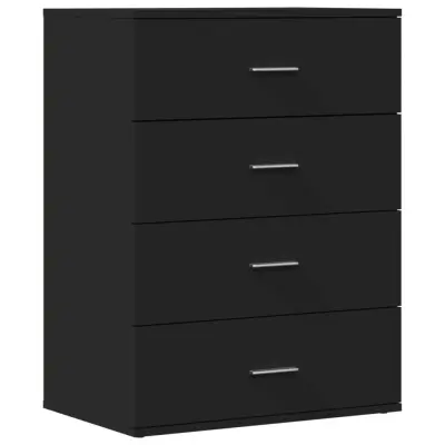 vidaXL Komoda črna 60x39x80 cm inženirski les