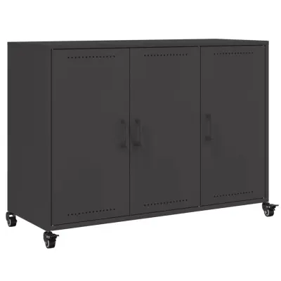 vidaXL Komoda črna 100,5x39x72 cm jeklo