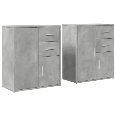 vidaXL Komoda 2 kosa betonsko siva 60x31x70 cm inženirski les