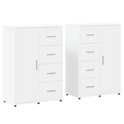 vidaXL Komoda 2 kosa bela 60x31x84 cm inženirski les
