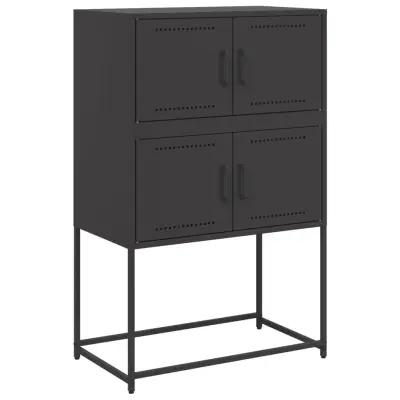 vidaXL Komoda črna 68,5x38,5x107 cm jeklo