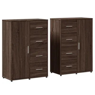 vidaXL Komoda 2 kosa rjavi hrast 60x31x84 cm inženirski les