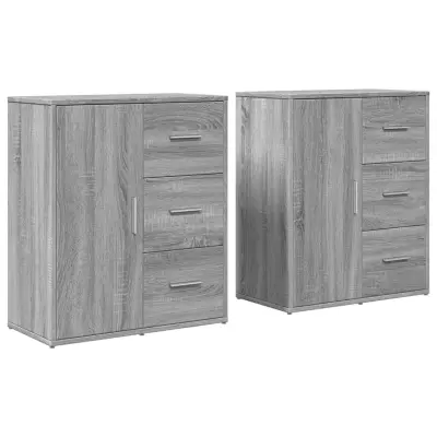 vidaXL Komoda 2 kosa siva sonoma 60x31x70 cm inženirski les