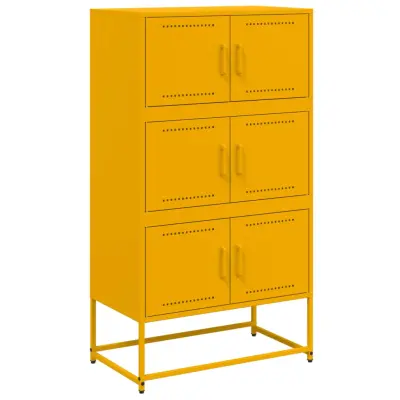 vidaXL Komoda gorčično rumena 68,5x38,5x123,5 cm jeklo