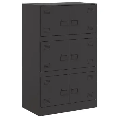 vidaXL Komoda črna 67x39x107 cm jeklo