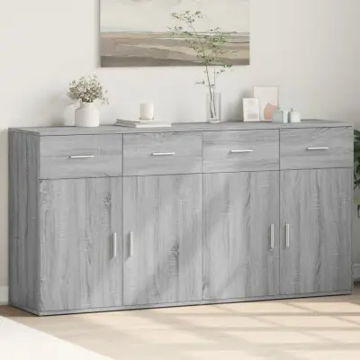 vidaXL Komoda 2 kosa siva sonoma 79x38x80 cm inženirski les
