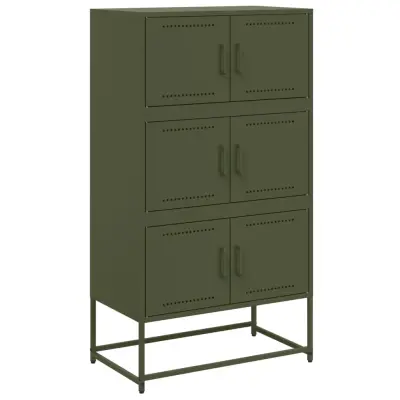 vidaXL Komoda olivno zelena 68,5x38,5x123,5 cm jeklo