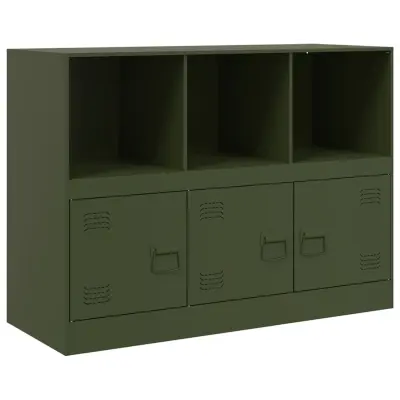 vidaXL Komoda olivno zelena 99x39x73 cm jeklo