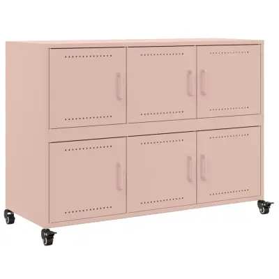 vidaXL Komoda roza 100,5x39x72 cm jeklo