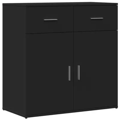 vidaXL Komoda črna 79x38x80 cm inženirski les