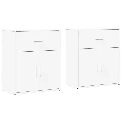 vidaXL Komoda 2 kosa bela 60x31x70 cm inženirski les