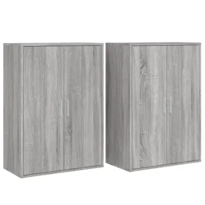 vidaXL Komoda 2 kosa siva sonoma 60x31x84 cm inženirski les