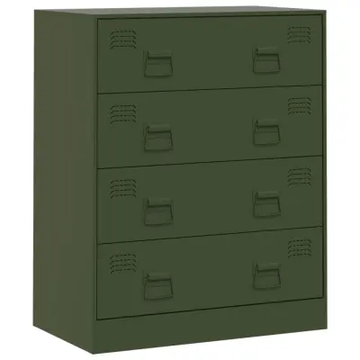 vidaXL Komoda olivno zelena 67x39x83 cm jeklo