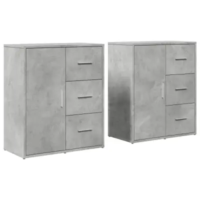 vidaXL Komoda 2 kosa betonsko siva 60x31x70 cm inženirski les