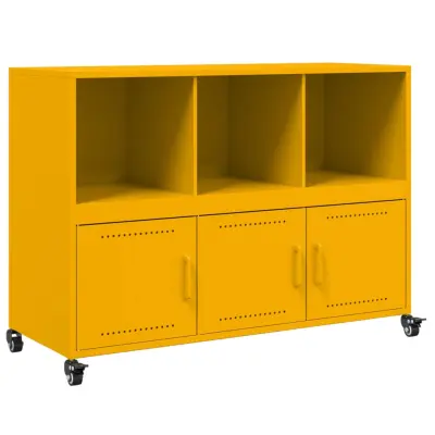 vidaXL Komoda gorčično rumena 100,5x39x72 cm jeklo
