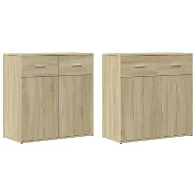 vidaXL Komoda 2 kosa sonoma hrast 79x38x80 cm inženirski les