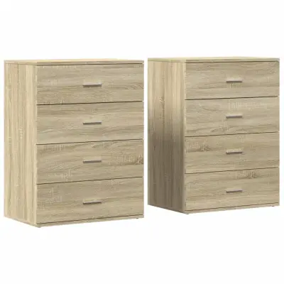 vidaXL Komoda 2 kosa sonoma hrast 60x39x80 cm inženirski les
