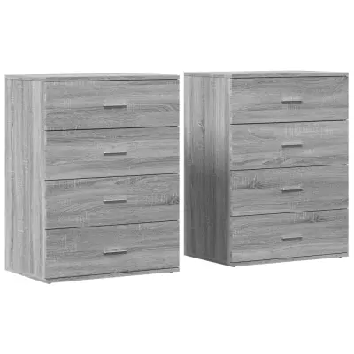 vidaXL Komoda 2 kosa siva sonoma 60x39x80 cm inženirski les