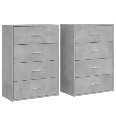 vidaXL Komoda 2 kosa betonsko siva 60x31x84 cm inženirski les