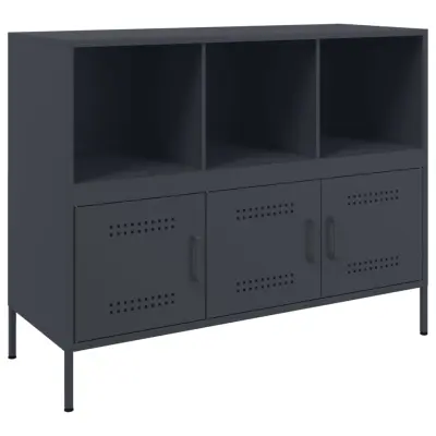 vidaXL Komoda antracitna 100,5x39x79 cm jeklo