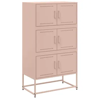 vidaXL Komoda roza 68,5x38,5x123,5 cm jeklo