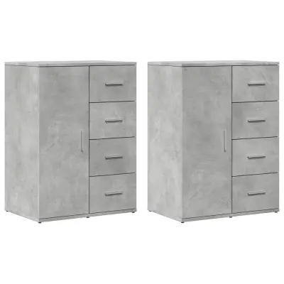 vidaXL Komoda 2 kosa betonsko siva 59x39x80 cm inženirski les