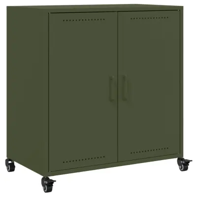 vidaXL Komoda olivno zelena 68,5x39x72 cm jeklo
