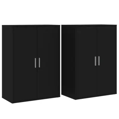 vidaXL Komoda 2 kosa črna 60x31x84 cm inženirski les