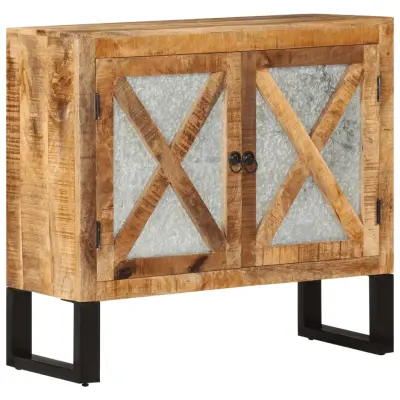 vidaXL Komoda 80x30x71 cm trden robusten mangov les in kovina