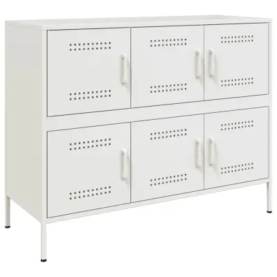 vidaXL Komoda bela 100,5x39x79 cm jeklo