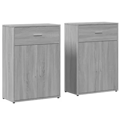 vidaXL Komoda 2 kosa siva sonoma 60x30x84 cm inženirski les