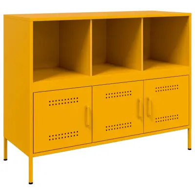 vidaXL Komoda gorčično rumena 100,5x39x79 cm jeklo