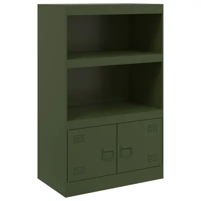 vidaXL Komoda olivno zelena 67x39x107 cm jeklo
