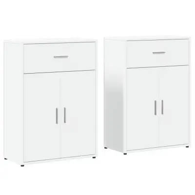 vidaXL Komoda 2 kosa bela 60x30x84 cm inženirski les