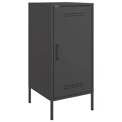 vidaXL Komoda črna 36x39x79 cm hladno valjano jeklo