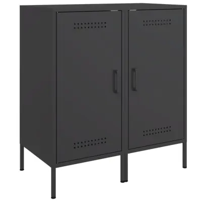 vidaXL Komoda 2 kosa črna 36x39x79 cm hladno valjano jeklo