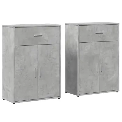 vidaXL Komoda 2 kosa betonsko siva 60x30x84 cm inženirski les