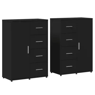 vidaXL Komoda 2 kosa črna 60x31x84 cm inženirski les