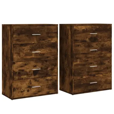 vidaXL Komoda 2 kosa dimljeni hrast 60x31x84 cm inženirski les