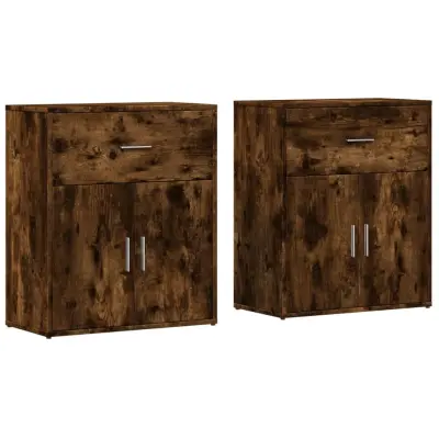 vidaXL Komoda 2 kosa dimljeni hrast 60x31x70 cm inženirski les