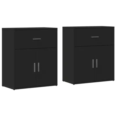 vidaXL Komoda 2 kosa črna 60x31x70 cm inženirski les