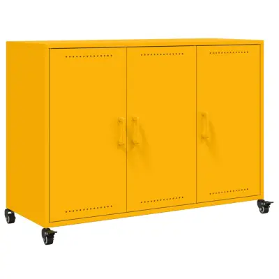 vidaXL Komoda gorčično rumena 100,5x39x72 cm jeklo