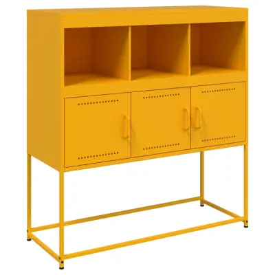 vidaXL Komoda gorčično rumena 100,5x39x107 cm jeklo