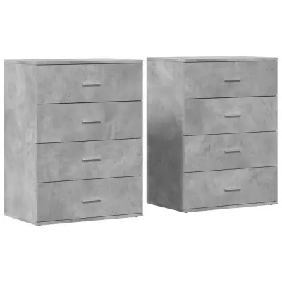 vidaXL Komoda 2 kosa betonsko siva 60x39x80 cm inženirski les