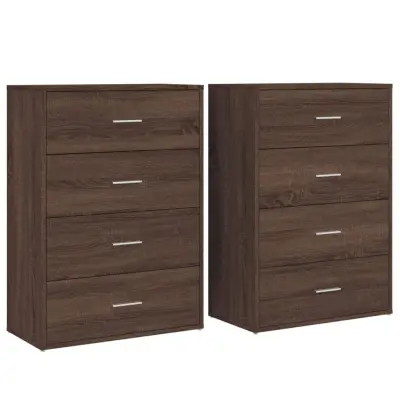 vidaXL Komoda 2 kosa rjavi hrast 60x31x84 cm inženirski les