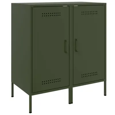 vidaXL Komoda 2 kosa olivno zelena 36x39x79 cm jeklo