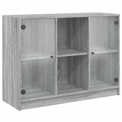 vidaXL Komoda siva sonoma 102x37x75,5 cm inženirski les