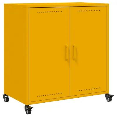 vidaXL Komoda gorčično rumena 68,5x39x72 cm jeklo