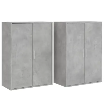vidaXL Komoda 2 kosa betonsko siva 60x31x84 cm inženirski les