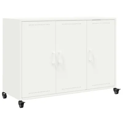 vidaXL Komoda bela 100,5x39x72 cm jeklo